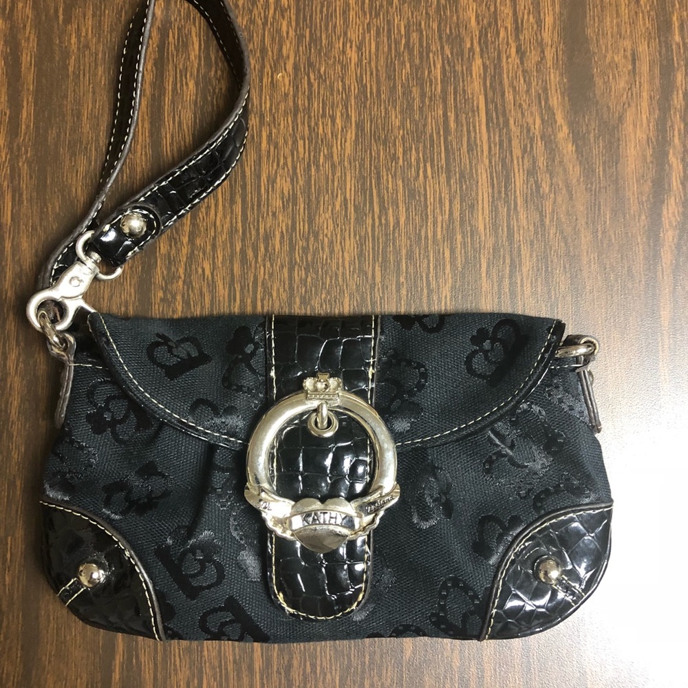 Black wristlet clutch